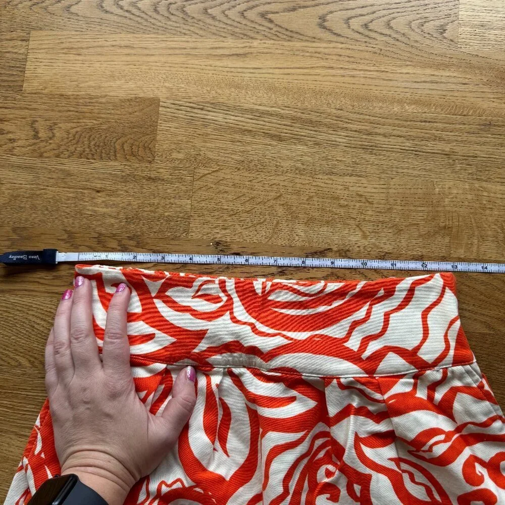 Merona Orange White Patterned Skirt Size XS
